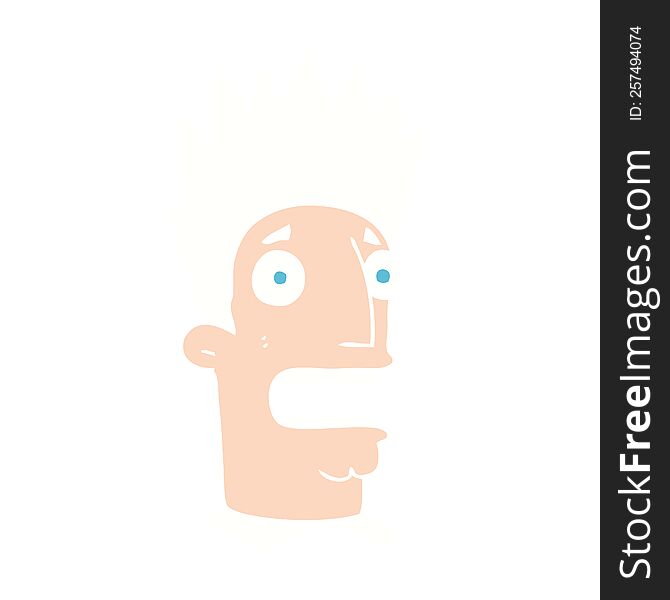 Flat Color Illustration Of A Cartoon Shocked Man