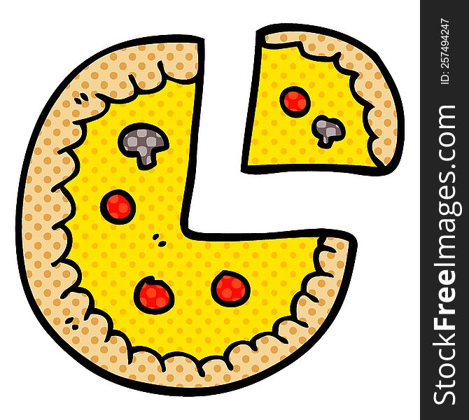 cartoon doodle pizza