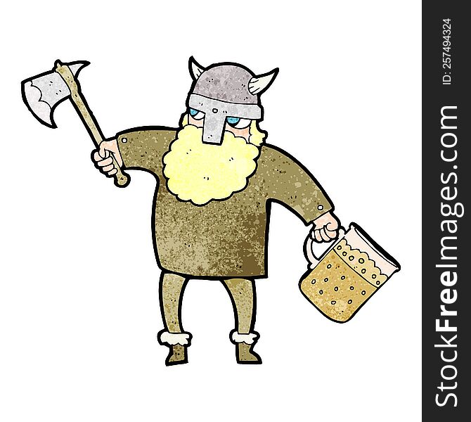 Textured Cartoon Drunk Viking