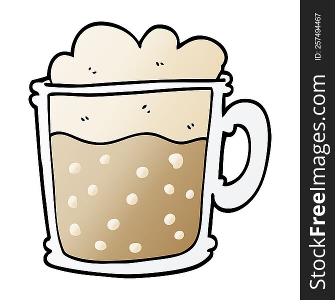 cartoon doodle foamy latte