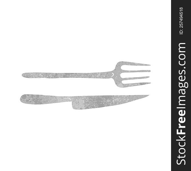 Retro Cartoon Knife And Fork