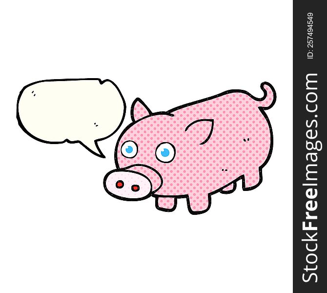 Comic Book Speech Bubble Cartoon Piglet