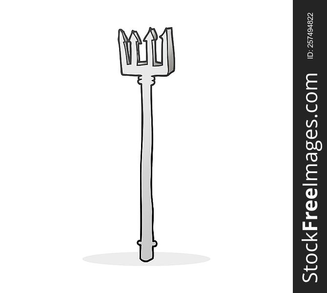 freehand drawn cartoon devil fork