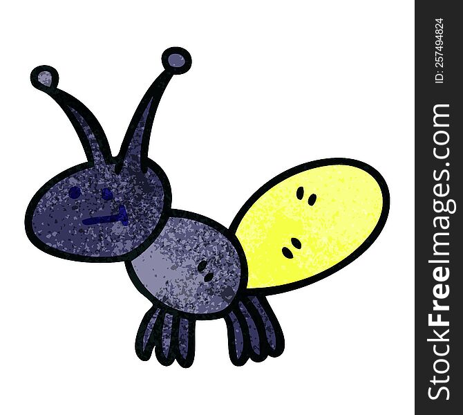 Quirky Hand Drawn Cartoon Light Bug
