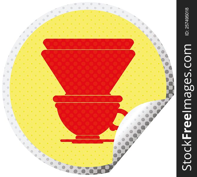 coffee filter cup circular peeling sticker