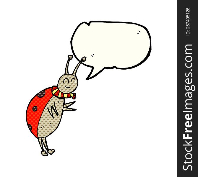 Comic Book Speech Bubble Cartoon Ladybug