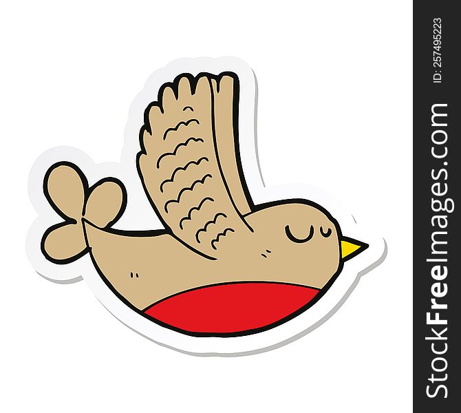 sticker of a cartoon bird