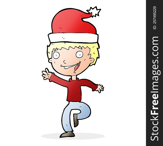 Cartoon Man Ready For Christmas