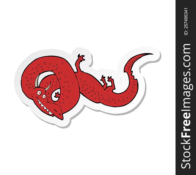 sticker of a cartoon chinese dragon
