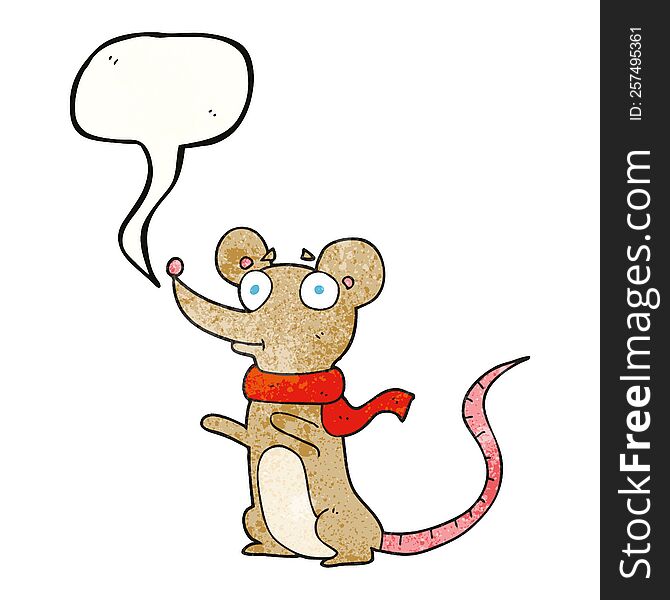 Speech Bubble Textured Cartoon Mouse