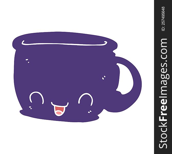 Flat Color Style Cartoon Cup Of Coffee