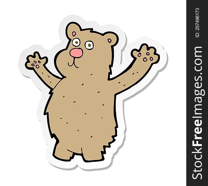 Sticker Of A Cartoon Funny Bear