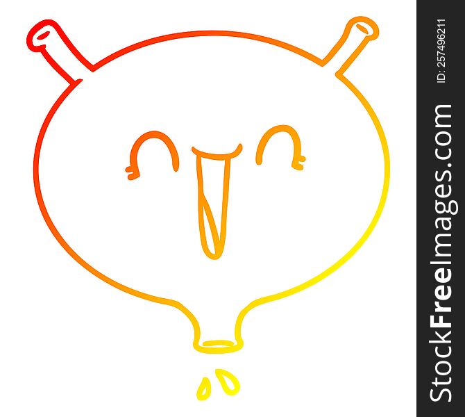 warm gradient line drawing of a cartoon laughing bladder