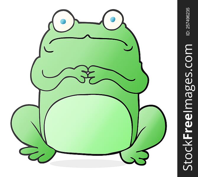 freehand drawn cartoon nervous frog