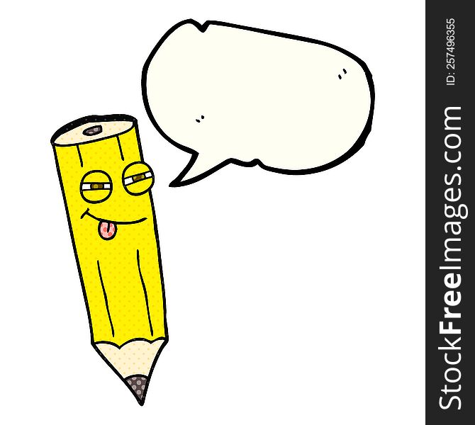 Sly Comic Book Speech Bubble Cartoon Pencil