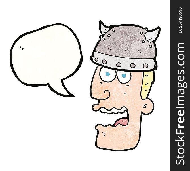 Speech Bubble Textured Cartoon Screaming Warrior Man