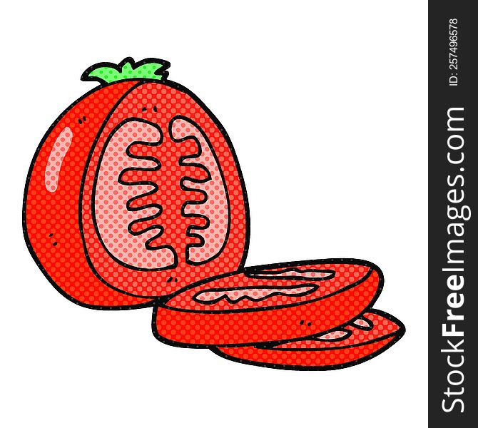 cartoon sliced tomato