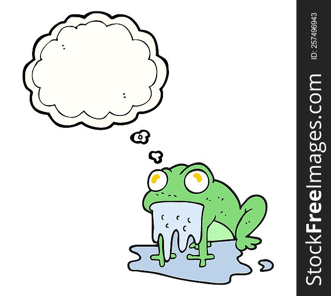 freehand drawn thought bubble cartoon gross little frog