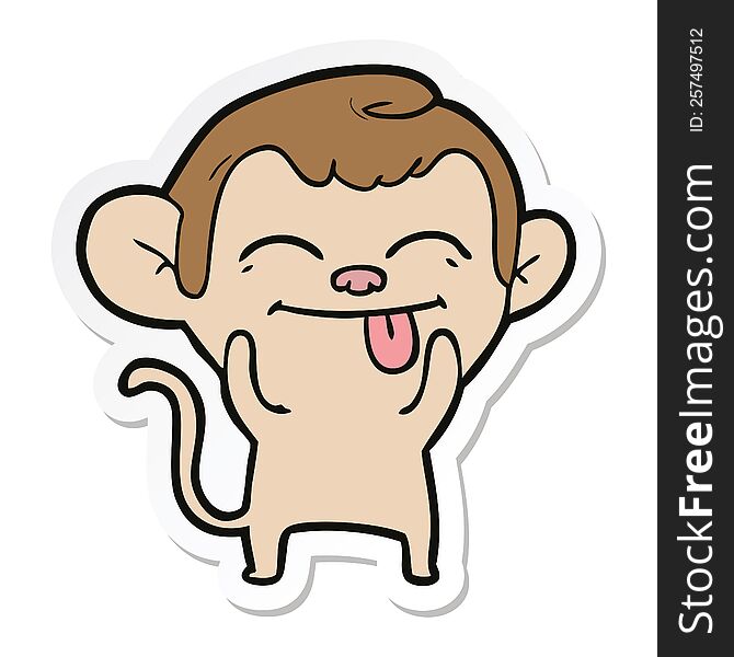 sticker of a funny cartoon monkey