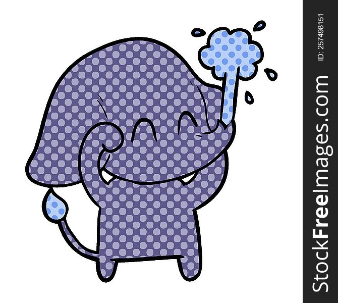cute cartoon elephant spouting water. cute cartoon elephant spouting water