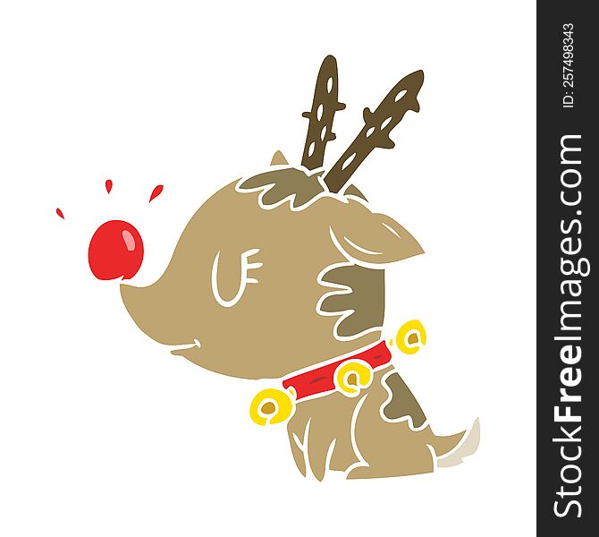 flat color style cartoon christmas reindeer