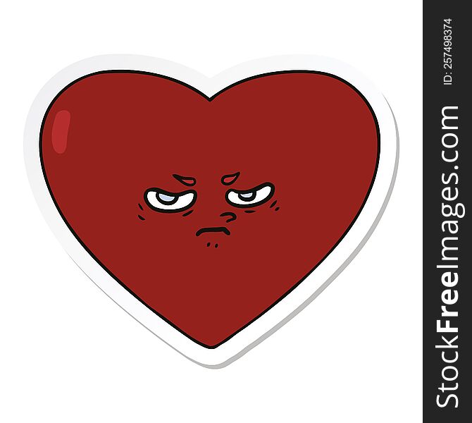 sticker of a cartoon heart
