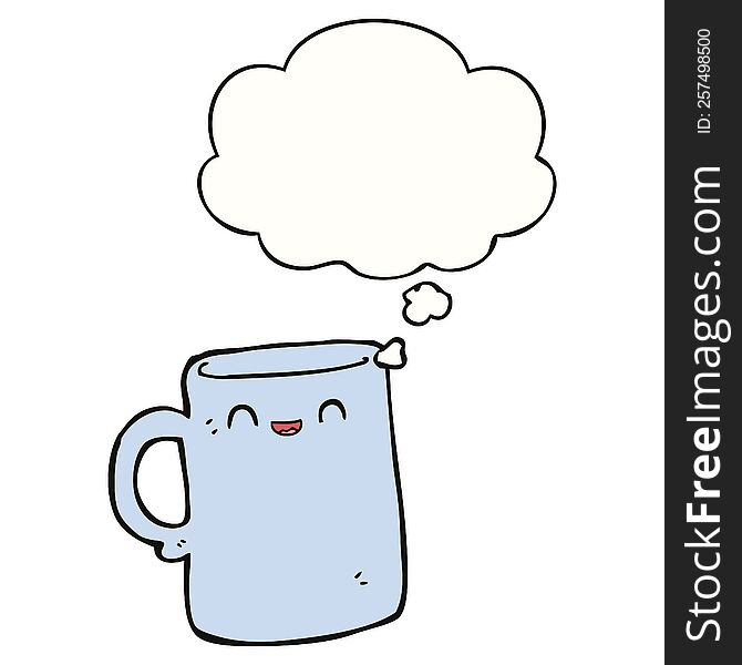 Cartoon Mug And Thought Bubble