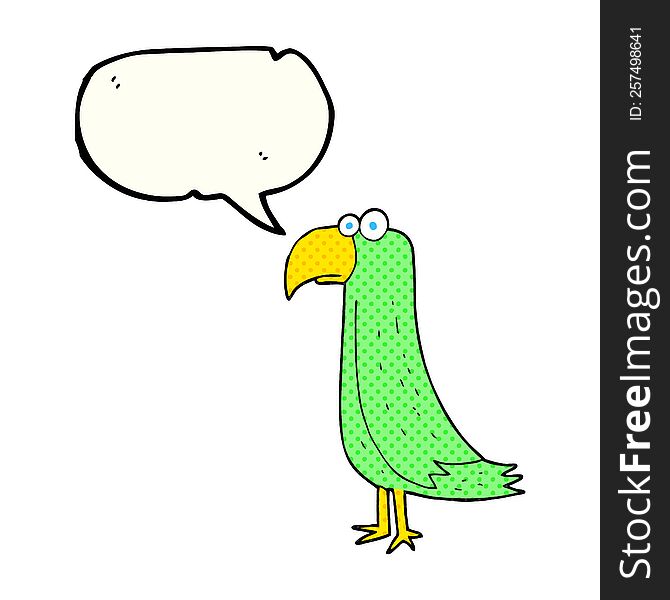Comic Book Speech Bubble Cartoon Parrot