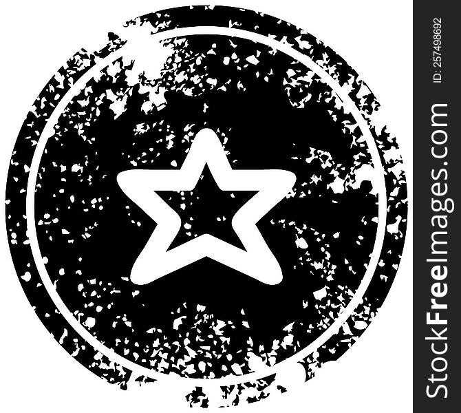 star shape distressed icon symbol