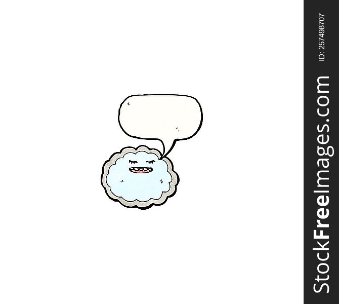 Rain Cloud With Speech Bubble Cartoon