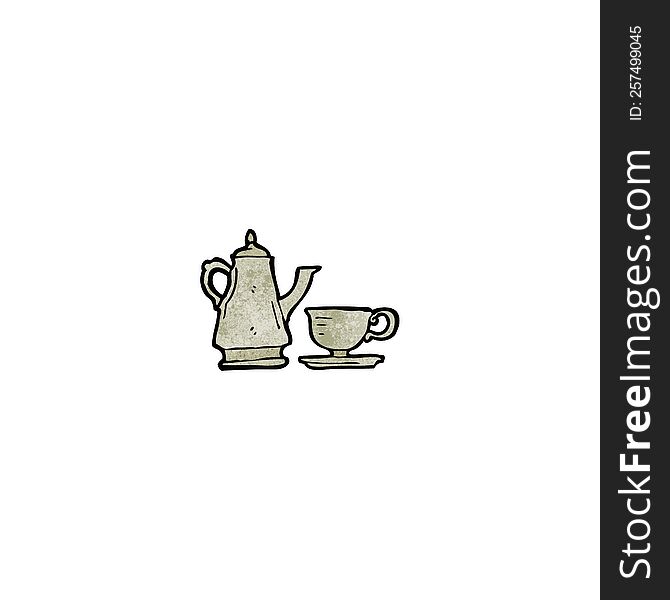 Coffee Pot And Cup Cartoon