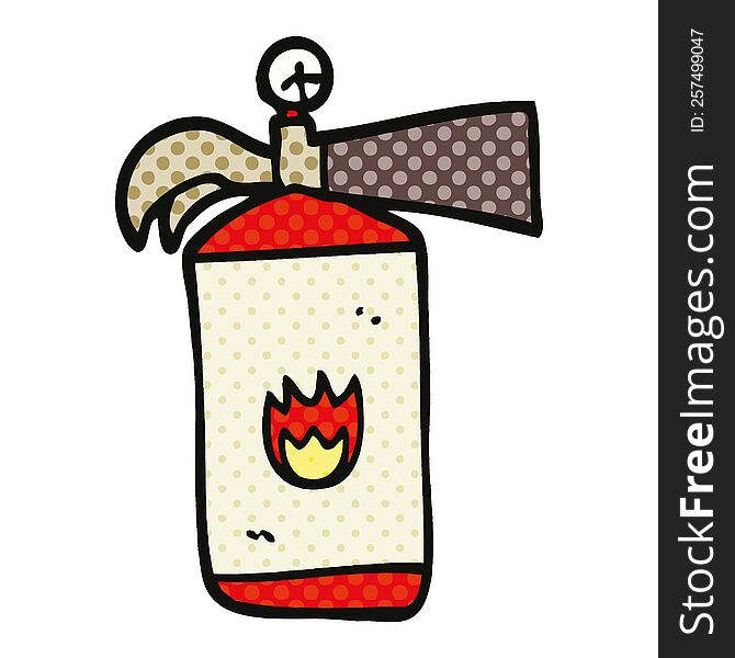 comic book style cartoon fire extinguisher