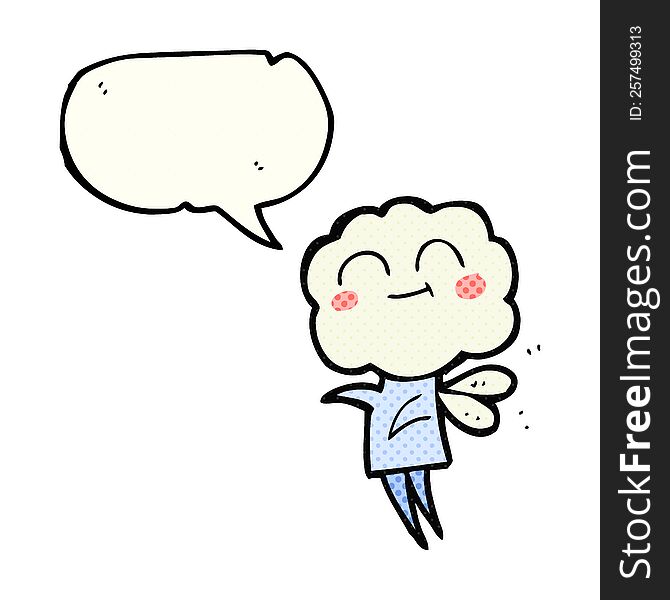 Comic Book Speech Bubble Cartoon Cute Cloud Head Imp