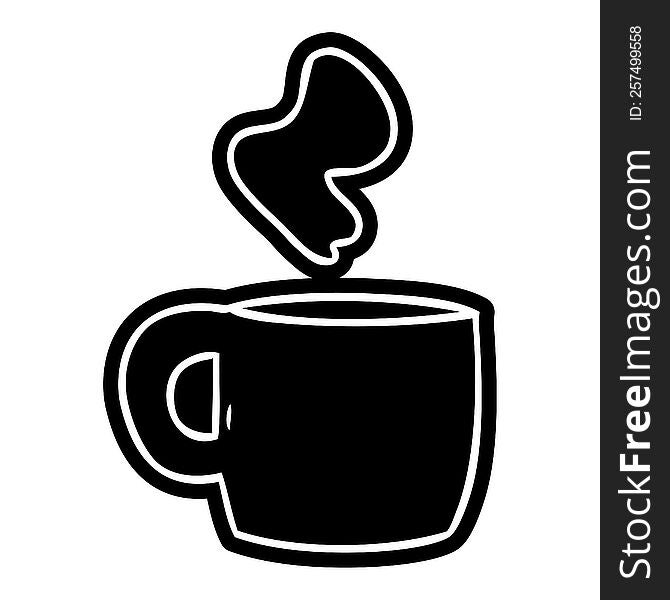 Cartoon Icon Drawing Of A Steaming Hot Drink