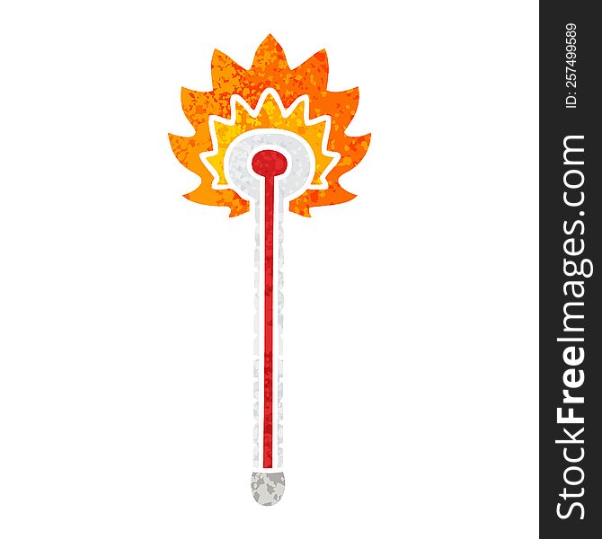Quirky Retro Illustration Style Cartoon Hot Thermometer