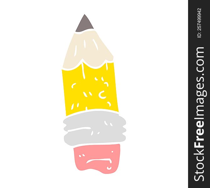 flat color illustration of pencil stub. flat color illustration of pencil stub