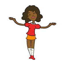 Cartoon Woman Taking Praise Royalty Free Stock Image