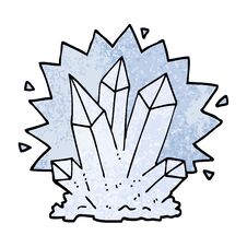 Grunge Textured Illustration Cartoon Natural Crystals Royalty Free Stock Image