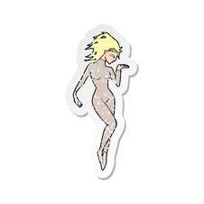 Free Retro Distressed Sticker Of A Cartoon Future Space Woman Royalty Free Stock Photo - 257505525