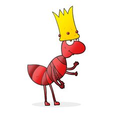 Cartoon Ant Queen Stock Photo