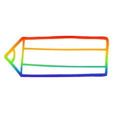 Rainbow Gradient Line Drawing Cartoon Colored Pencil Royalty Free Stock Image