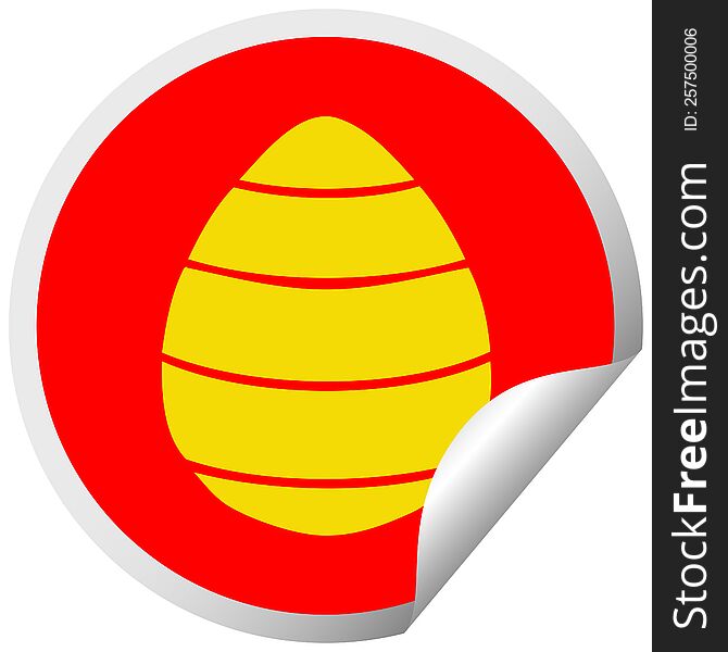 Quirky Circular Peeling Sticker Cartoon Easter Egg