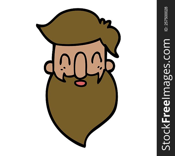 cartoon doodle man with beard