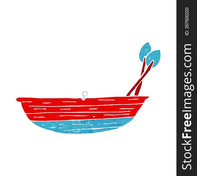 cartoon rowing boat