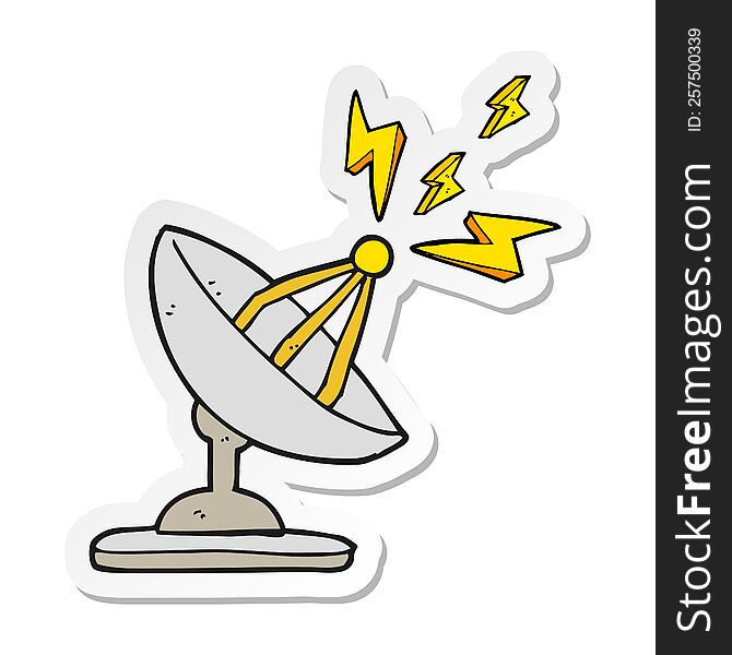 Sticker Of A Cartoon Satellite Dish