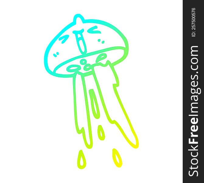 Cold Gradient Line Drawing Cartoon Squirting Lemon