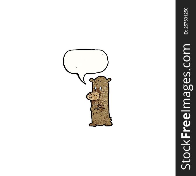 Cartoon Little Bear With Speech Bubble
