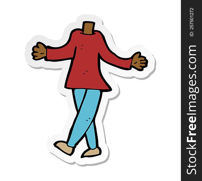 sticker of a cartoon female body