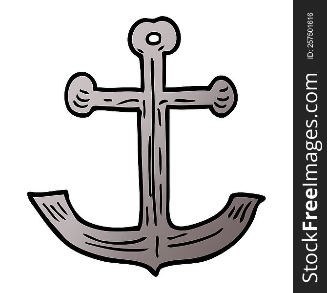 cartoon doodle ships anchor