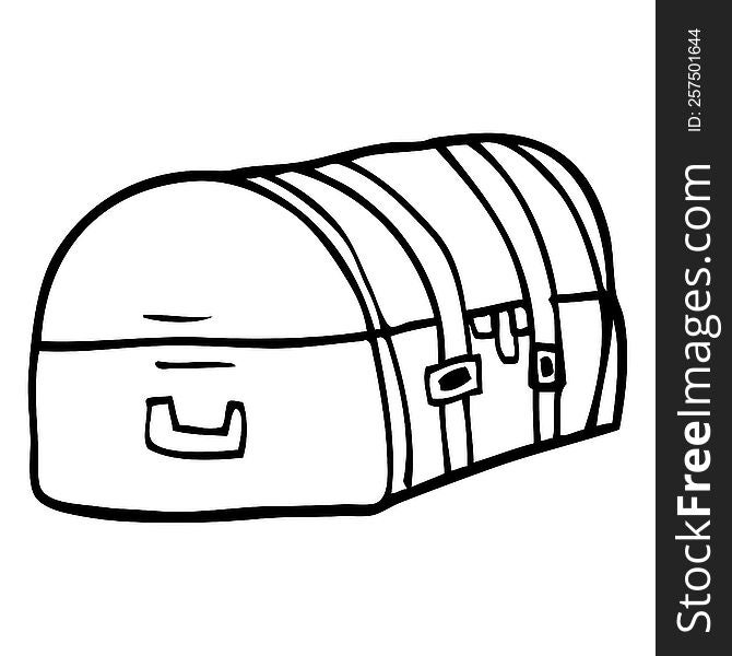 line drawing cartoon travel chest